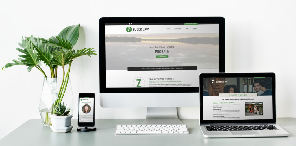 zuber law website mock up